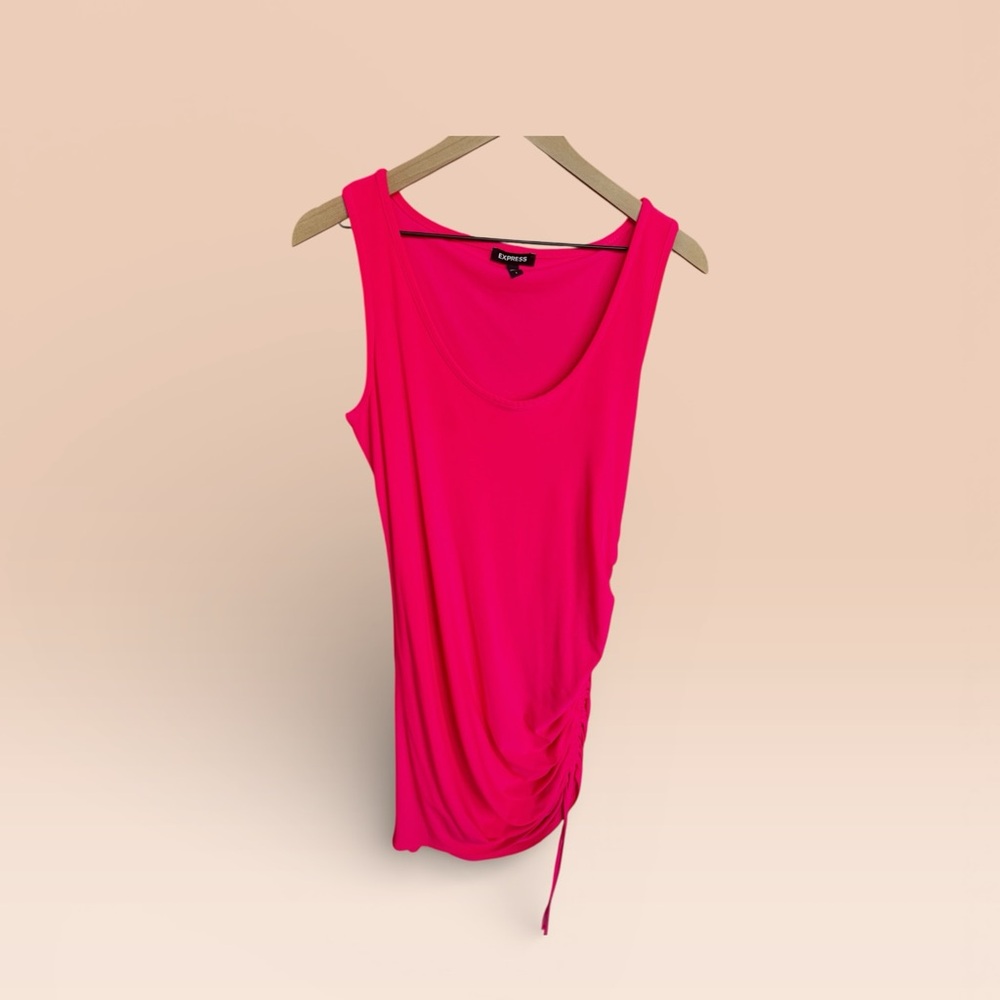 Express ruched dress matte fuschia vacation